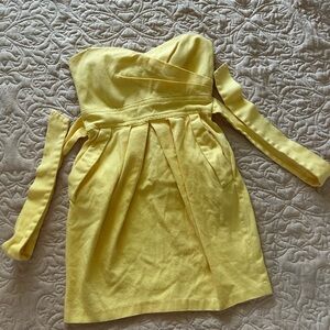 Teeze Me Yellow Pleated Sundress with Tie Front